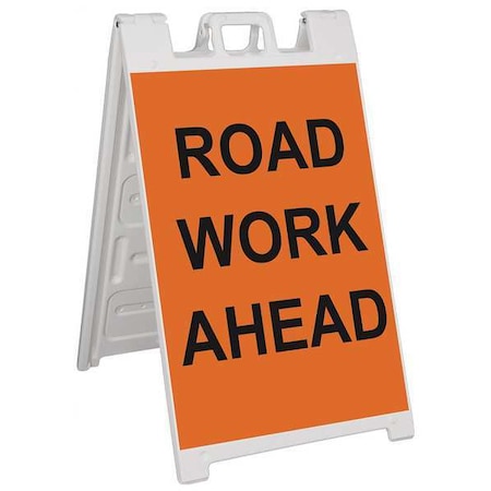 Barricade Sign, Plastic, Engineer, 45 in Height, 3 in Length, 18 lb, White MPN:130-WLGQ3611-OBEG