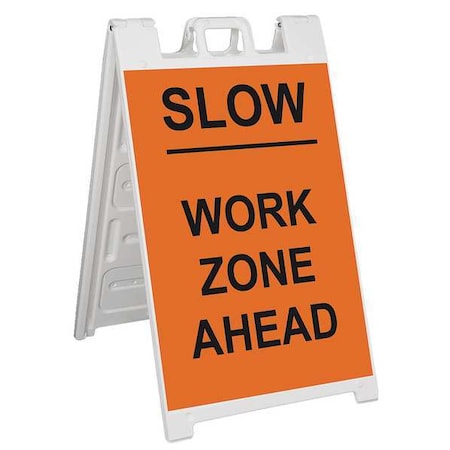 Barricade Sign, Plastic, Engineer, 45 in Height, 3 in Length, 18 lb, White MPN:130-WLGQ3626-OBEG