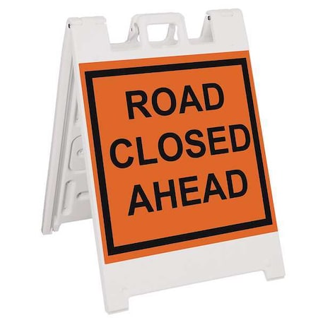Barricade Sign, Plastic, Engineer, 36 in Height, 3 in Length, 17 lb, White MPN:136-WLGQ2409-OBEG