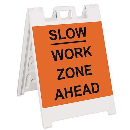 Barricade Sign, Plastic, Engineer, 36 in Height, 3 in Length, 17 lb, White MPN:136-WLGQ2426-OBEG