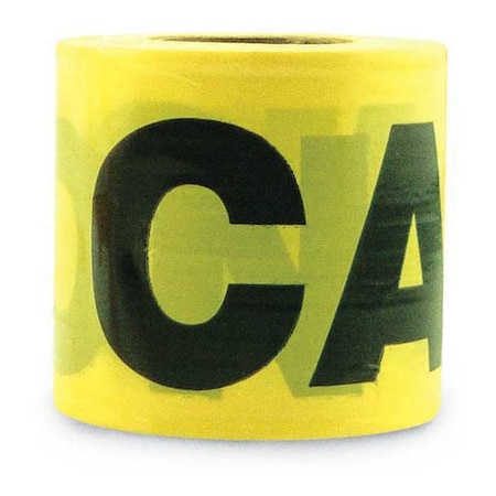 Barricade Tape, Caution, 3 in Wide, 300 ft Long, 2 mil Thick, Plastic, Yellow/Black MPN:16100