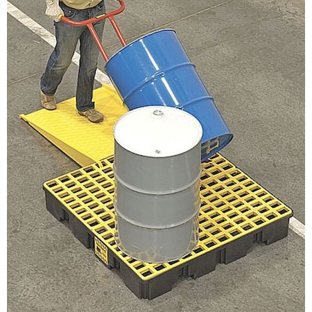 Spill Pallet, 66 gal Spill Capacity, 4 Drums, 8, 000 lb Load Capacity, High Density Polyethylene MPN:1645P