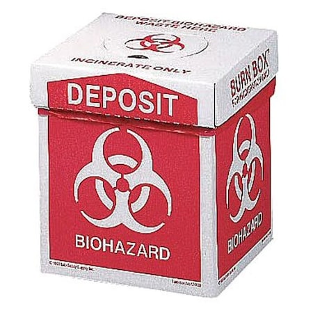 BiohazardBurnBox, Cardboard, 8inL, PK6 MPN:17-789