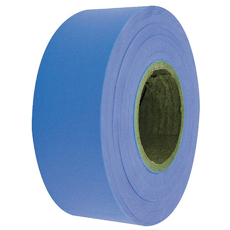 Flagging Tape, No Legend, Fluorescent Blue, 1 3/16 in Wide x 150 ft Length, Vinyl, 4 mil MPN:17059