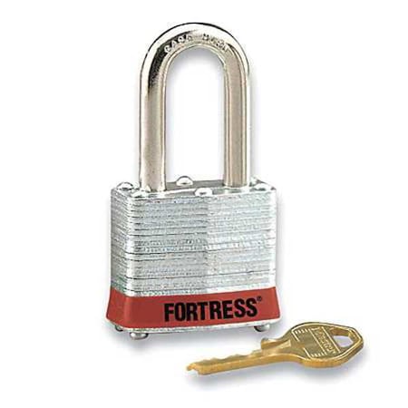 Lockout Padlock, Keyed Different, Steel, Red, 2 in Shackle Height, 1 9/16 in Body Width MPN:1803LHRED