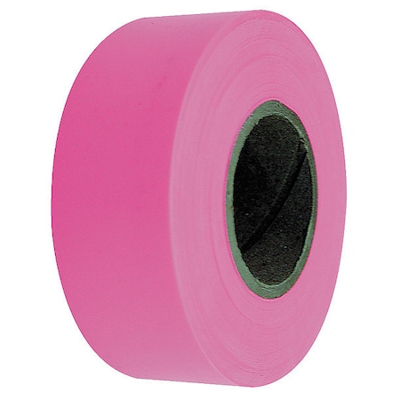 Flagging Tape, No Legend, Fluorescent Pink, 1 3/16 in Wide x 150 ft Length, Vinyl, 4 mil MPN:1EC18A