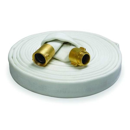Fire Hose, Single Jacket, 50 ft Length, 2 1/2 in Hose Inside Dia., EPDM Hose Tube, MNST Fitting A MPN:1FEL6