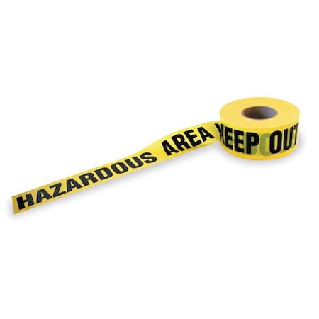 Barricade Tape, Hazardous Area Keep Out, 3 in Wide x 1000 ft Long, Polyethylene, 1.6 mil Thickness MPN:1N952