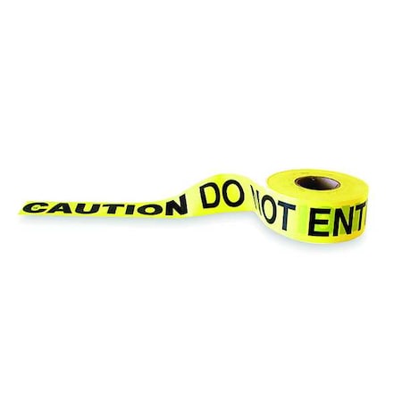 Barricade Tape, Caution Do Not Enter, 3 in Wide x 1000 ft Long, Polyethylene, 1.6 mil Thickness MPN:1N956