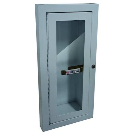 Fire Extinguisher Cabinet, Semi Recessed, 26 3/4 in Height, 10 lb MPN:1RK38