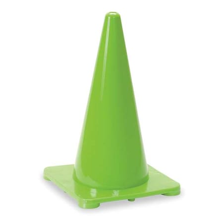 Traffic Cone, Polyethylene, Non-Reflective, 18 in Height, 1.5 lb, Green MPN:1YBW8
