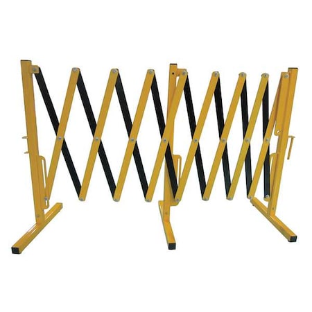 Collapsible Barricade, Aluminum, 41 lb, Black/Yellow MPN:22NY02
