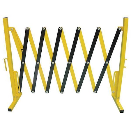 Collapsible Barricade, Black/Yellow, No Legend, Powder Coated MPN:22NY03