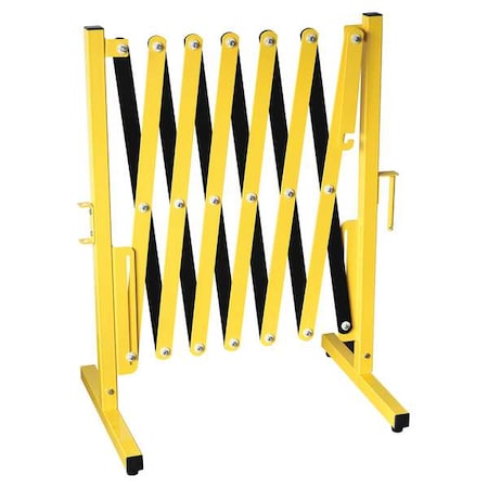 Portable Barricade, Black/Yellow, No Legend, Powder Coated MPN:22NY09