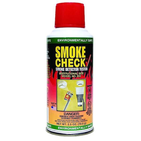 Smoke Detector Tester, 2 1/2 oz Spray, Operating Temp Min 56 Degrees F, Max 120 Degrees F MPN:25S