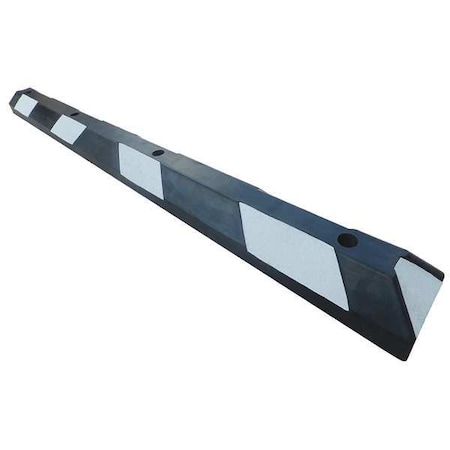 Parking Curb, Rubber, 4 in Height, 6 ft Length, Black/White MPN:29NH32