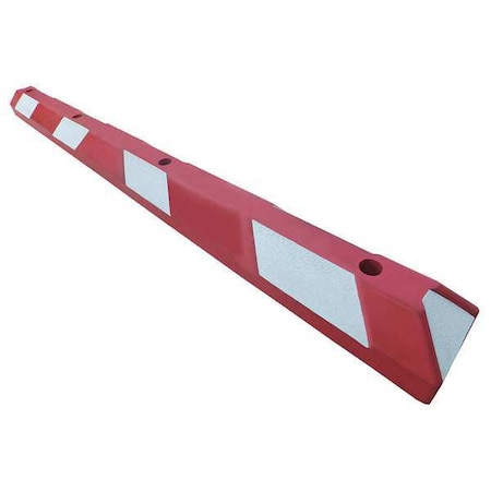 Parking Curb, Rubber, 4 in Height, 6 ft Length, Red/White MPN:29NH33