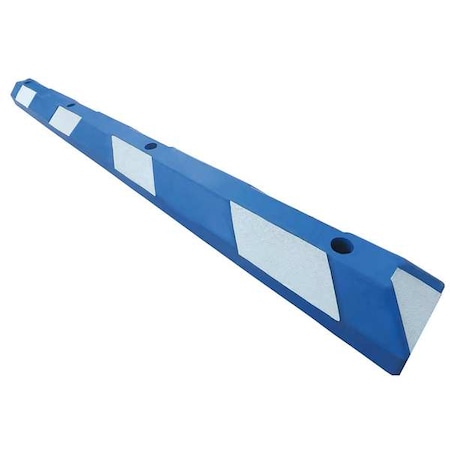 Parking Curb, Rubber, 4 in Height, 6 ft Length, Blue/White MPN:29NH34