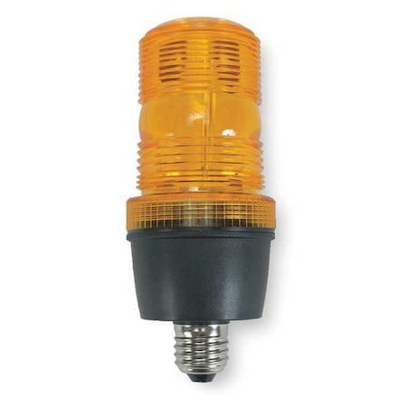 Warning Light, Amber, Strobe Tube, 120V AC, 72 FPM, 2 3/4 in Dia., Edison A19 Screw-in MPN:2ERN6