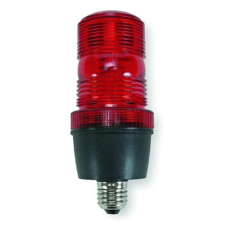 Warning Light, Red, Strobe Tube, 120V AC, 72 FPM, 2 3/4 in Dia., Edison A19 Screw-in MPN:2ERN7