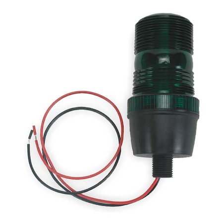 Warning Light, Green, Strobe Tube, 12 to 80V DC, 72 FPM, 2 3/4 in Dia., (M) 1/2 in NPT MPN:2ERN9