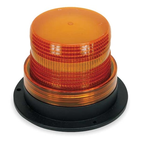 Warning Light, Amber, Strobe Tube, 12 to 80V DC, 72 FPM, 5 in Dia., Surface MPN:2ERP9