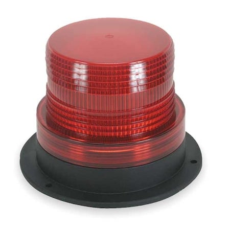 Warning Light, Red, Strobe Tube, 12 to 80V DC, 72 FPM, 5 in Dia., Surface MPN:2ERT1