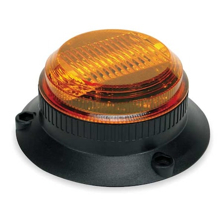 Warning Light, Amber, Strobe Tube, 12 to 80V DC, 72 FPM, 5 3/4 in Dia., Surface MPN:2ERT4
