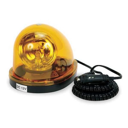 Beacon Light, Amber, Halogen, 12V DC, 130 FPM, Not Applicable Dia., Magnetic MPN:2ERT5