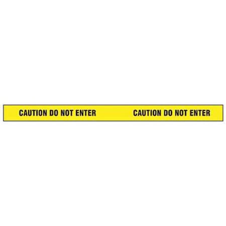 Barricade Tape, Caution Do Not Enter, Yellow, 2 in Wide x 180 ft Length, Vinyl, 4 mil MPN:2IN W X 60 YDS