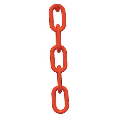 Plastic Chain, Safety Orange, 25 ft Length, Gloss MPN:30012-25