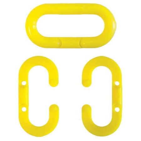 Chain Link for Plastic Chain Barrier, Yellow, 1 12/25 in Length, Gloss MPN:30702-10