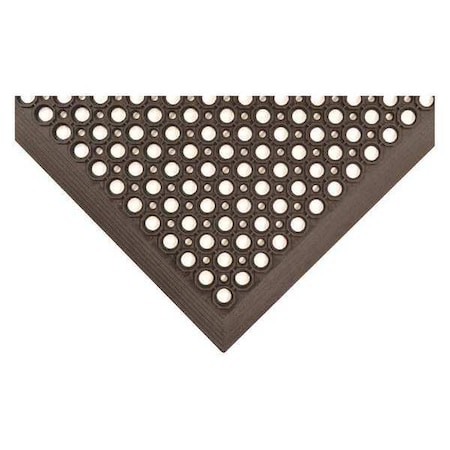 Antifatigue Mat, Rubber, Raised Surface Rings, 3 ft W x 5 ft L, Black MPN:30CM51