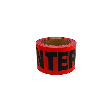 Barricade Tape, Danger Do Not Enter, Red, 3 in Wide x 300 ft Length, Polyethylene, 2 mil MPN:36UV38