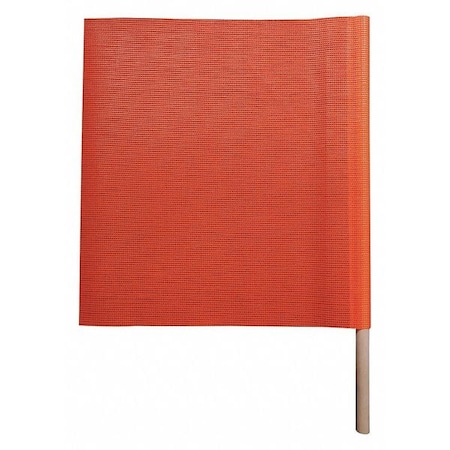 Handheld Warning Flag, Orange, Vinyl Coated Mesh, 30