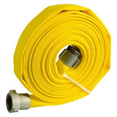 Wildland Fire Hose, Single Jacket, 50 ft Length, 1 1/2 in Hose Inside Dia., Polyester Hose Tube MPN:45DV19
