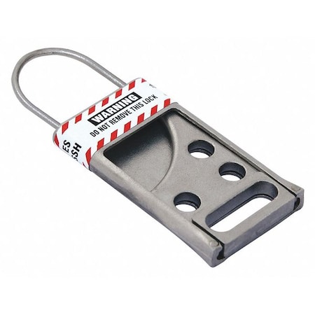 Lockout Hasp, Silver, Stainless Steel, 7 Max. No. of Padlocks, 3/8 in Max. Shackle Dia. MPN:45MZ54