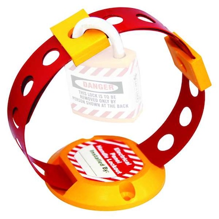 Electrical Panel Handle Lockout, Red/Yellow, Steel, 1 Max. No. of Padlocks MPN:45MZ64