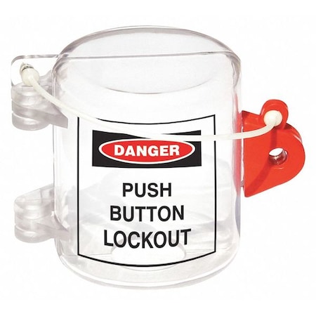 Push Button Lockout, Clear, Acrylic, 1 Max. No. of Padlocks, 1/4 in Max. Shackle Dia. MPN:45MZ66