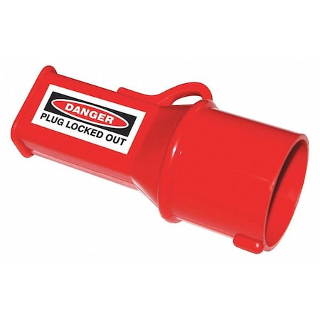 Plug Lockout, Red, Acrylic, 1 Max. No. of Padlocks, 1/4 in Max. Shackle Dia. MPN:45MZ77
