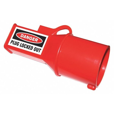 Plug Lockout, Red, Polyurethane, 1 Max. No. of Padlocks, 1/4 in Max. Shackle Dia. MPN:45MZ79