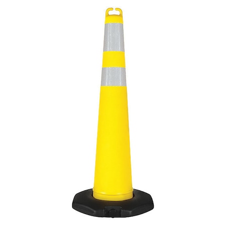 Traffic Cone, Polyethylene, Engineer, 42 in Height, 4.23 lb, Yellow MPN:45YJ67