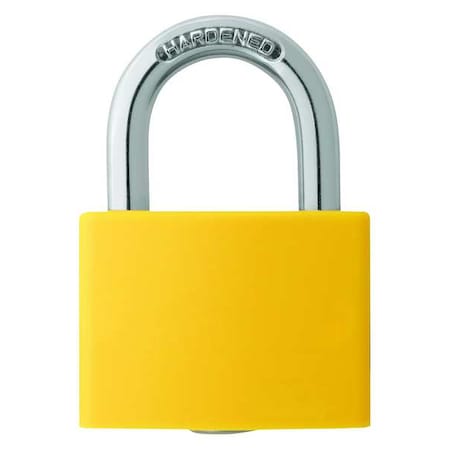 Lockout Padlock, Keyed Alike, Aluminum, Yellow, 1 in Shackle Height, 1 5/16 in Body Width MPN:48JR20