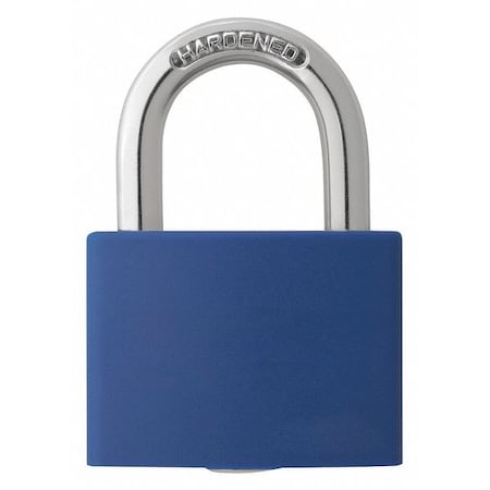 Lockout Padlock, Keyed Alike, Aluminum, Blue, 1 in Shackle Height, 1 5/16 in Body Width MPN:48JR22