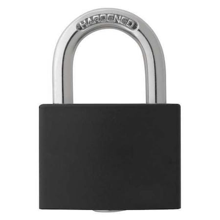 Lockout Padlock, Keyed Different, Aluminum, Black, 1 in Shackle Height, 1 5/16 in Body Width MPN:48JR25