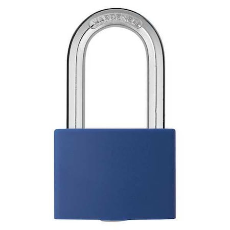 Lockout Padlock, Keyed Alike, Aluminum, Blue, 1 7/16 in Shackle Height, 1 5/16 in Body Width MPN:48JR38