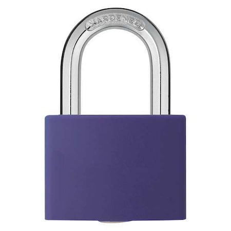 Lockout Padlock, Keyed Alike, Aluminum, Purple, 1 7/16 in Shackle Height, 1 5/16 in Body Width MPN:48JR57