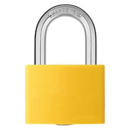 Lockout Padlock, Keyed Alike, Aluminum, Yellow, 1 7/16 in Shackle Height, 1 5/16 in Body Width MPN:48JR58