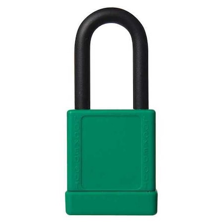 Lockout Padlock, Keyed Different, Aluminum, Green, 1 1/2 in Shackle Height, 1 9/16 in Body Width MPN:48JR65