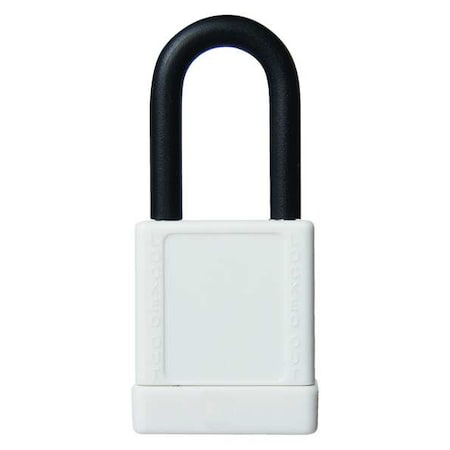 Lockout Padlock, Keyed Different, Aluminum, White, 1 1/2 in Shackle Height, 1 9/16 in Body Width MPN:48JR69